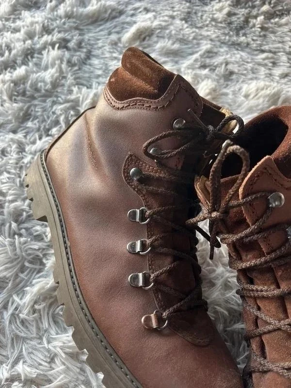 Botas Vintage de Senderismo de Cuero Marrón con Cordones Talla 41EU – photo 3